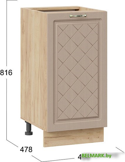 Шкаф напольный Трия Бьянка 1Н4 (дуб крафт золотой/дуб кофе) - фото2