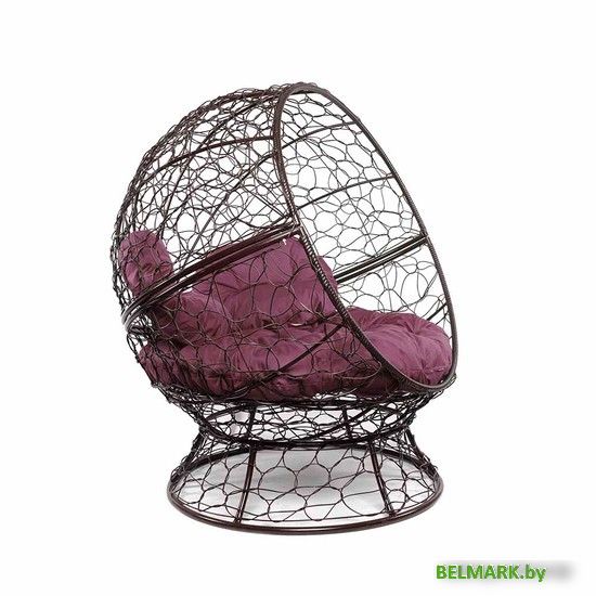 Кресло M-Group Апельсин 11520202 (коричневый ротанг/бордовая подушка) - фото2