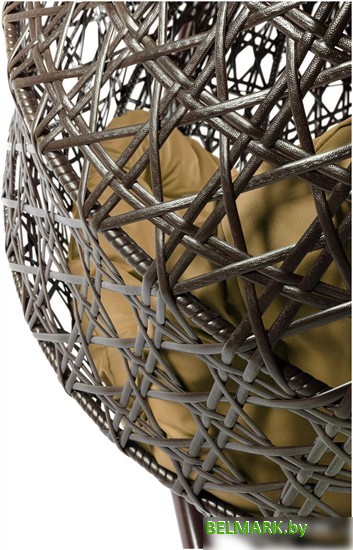 Подвесное кресло M-Group Для двоих Люкс 11510201 (коричневый ротанг/бежевая подушка) - фото2