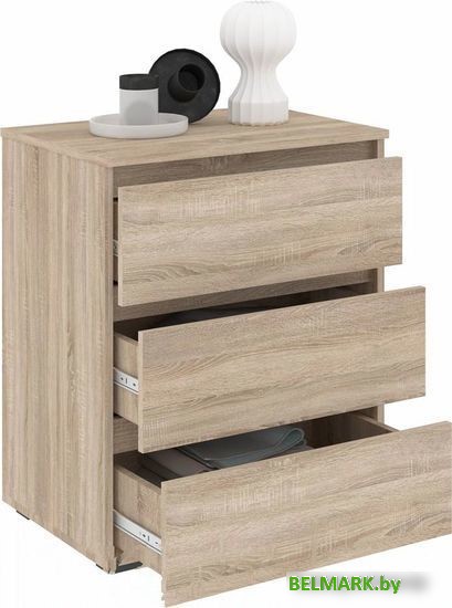 Комод Кортекс-мебель Бари 60 3ш (дуб сонома/дуб сонома/дуб сонома) - фото2