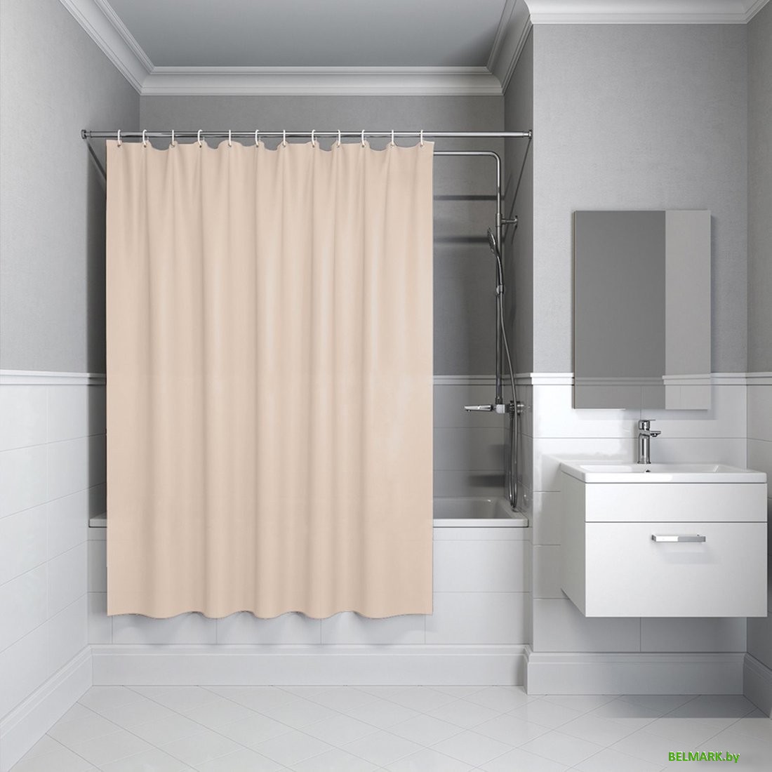 Шторка-занавеска для ванны IDDIS P01PE18i11 (бежевый) - фото2