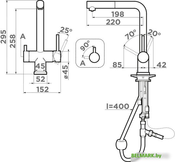 Смеситель Omoikiri Takamatsu-S-BL (черный) - фото2