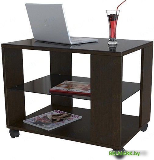 Журнальный столик Мебелик BeautyStyle 5 (венге/стекло черное) - фото