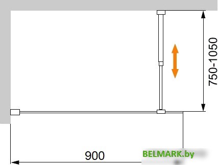 Стеклянная шторка для ванны Cezares LIBERTA-V-1-90/155-C-Cr - фото2