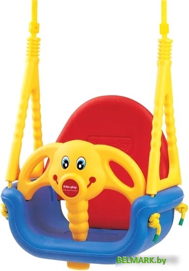 Подвесные качели Edu-Play Слоненок (желтый/красный/голубой) - фото