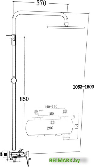 Душевая система Kern Kern 5077 (матовое золото) - фото2