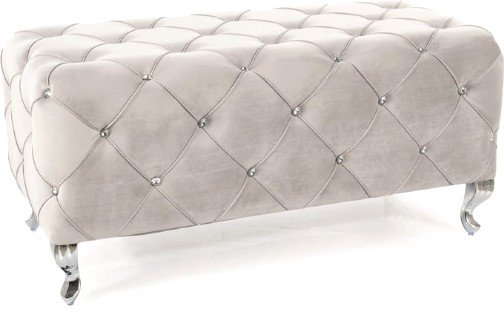 Пуфик Signal Hestia Velvet Bluvel 03 (светло-серый/серебряный) - фото