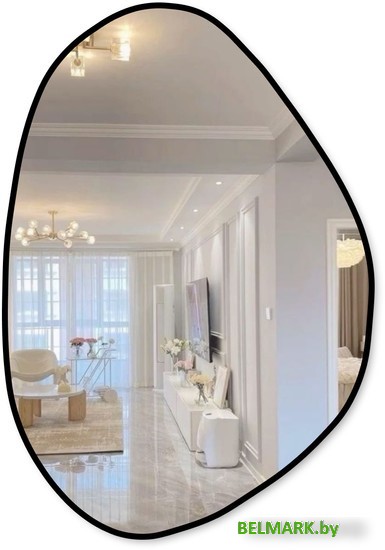 Зеркало eMZe 55x80 LED.UV.NF.55.80.CHE.SW.4K (черный УФ-окантовкой и подсветкой) - фото