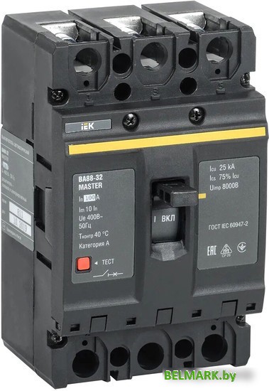 Выключатель автоматический IEK Master ВА 88-32 3п 100А 25кА SVA10-3-0100-02 - фото