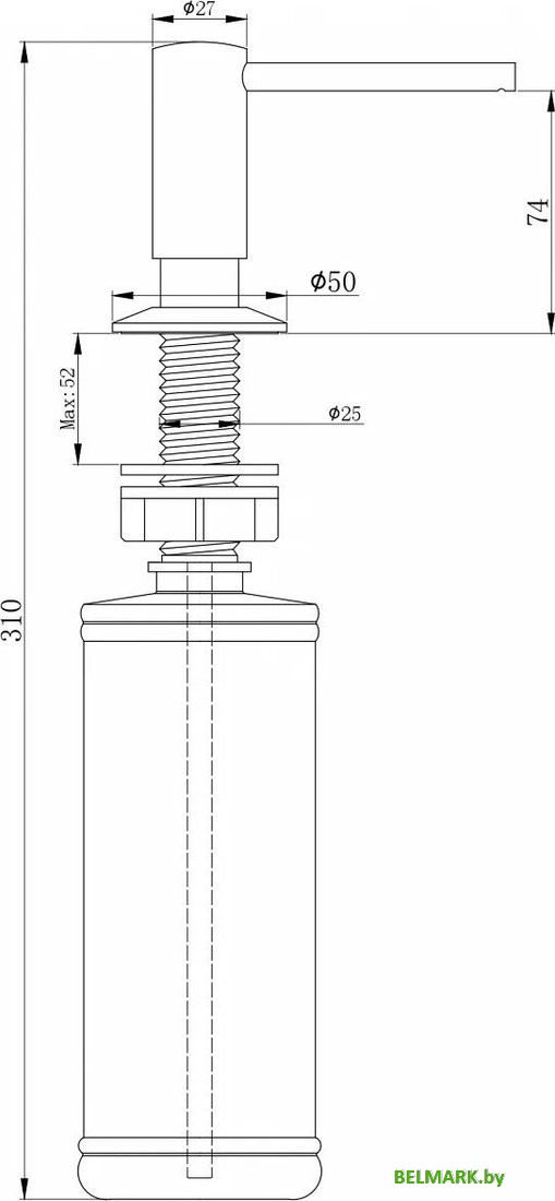 Дозатор для жидкого мыла Paulmark Decus D004-LG (светлое золото) - фото2