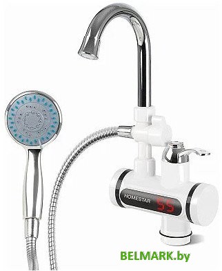 Проточный электрический водонагреватель кран+душ HomeStar HS-0113D - фото