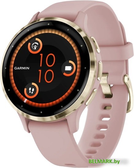 Умные часы Garmin Venu 3S (розовый, с силиконовым ремешком) - фото