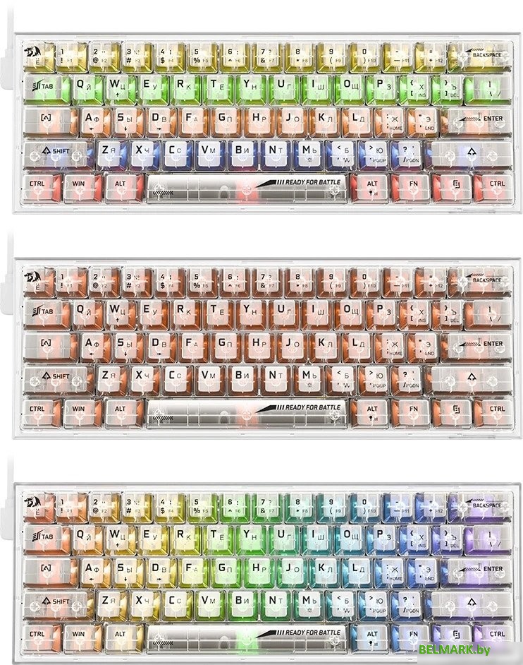 Клавиатура Redragon Fizz (прозрачный/белый) - фото2