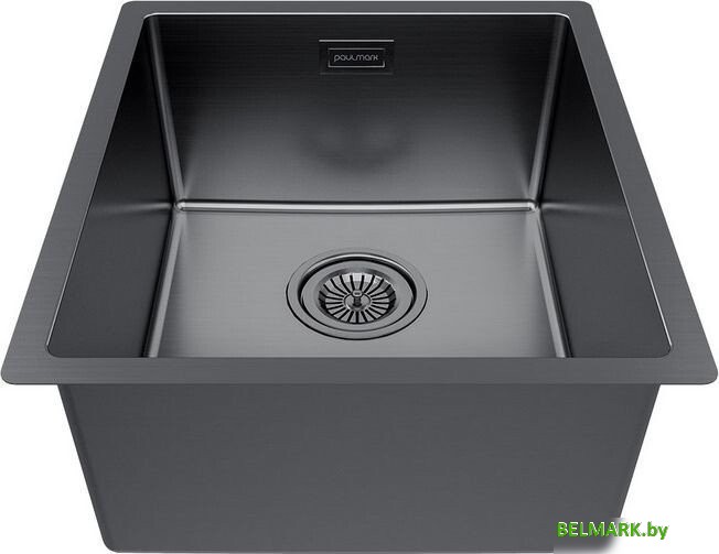 Кухонная мойка Paulmark Lassan 38 UNI LA38-GM (черный/вороненая сталь) - фото2