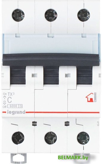 Выключатель автоматический Legrand TX3 3P 63A B 6kA 3M 404006 - фото