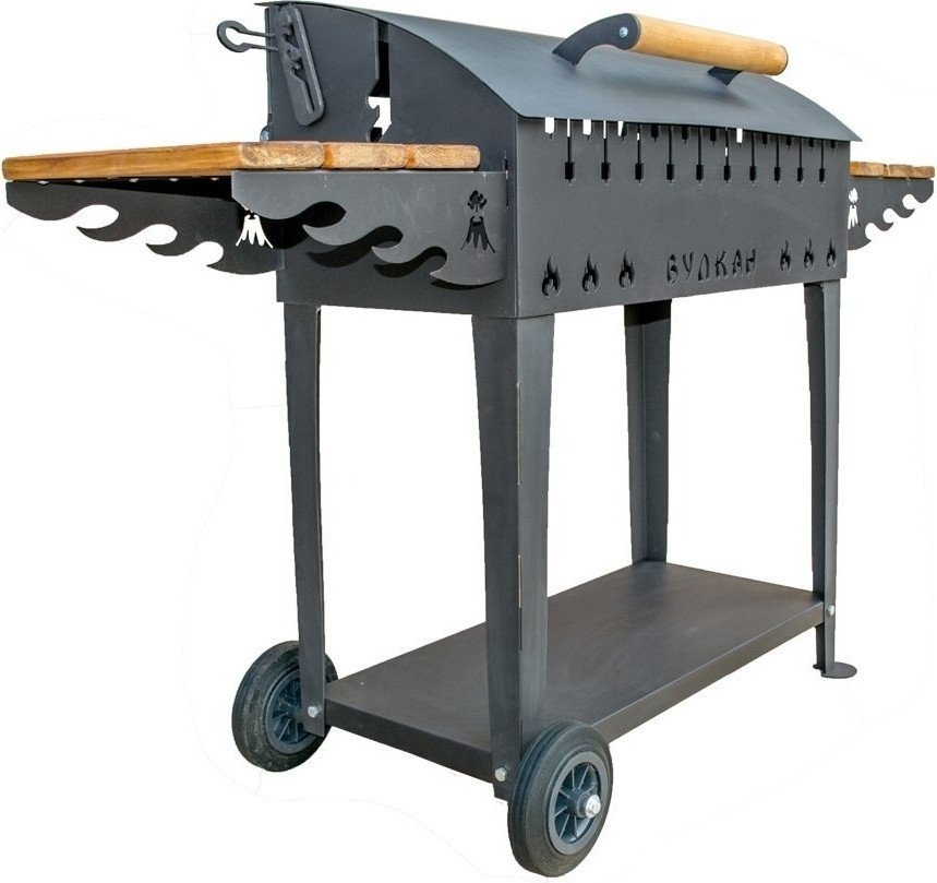 Мангал для дачи Вулкан Гриль В XL 5 мм на колесах - фото2