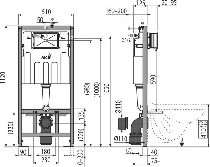 Инсталляция для унитаза Alcaplast AM101/1120E - фото2