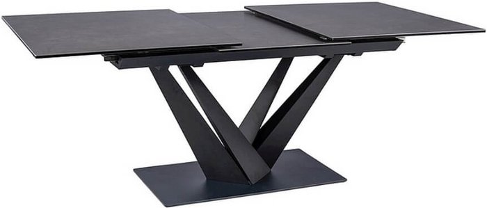 Кухонный стол Signal Sorento Ceramic SORENTOCC160 (эффект черного мрамора/черный мат) - фото