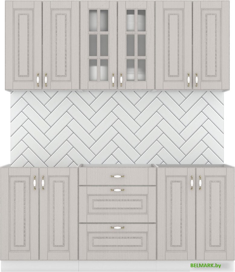 Готовая кухня Интермебель Бостон-4 1.8 без столешницы (ясень капучино софт) - фото