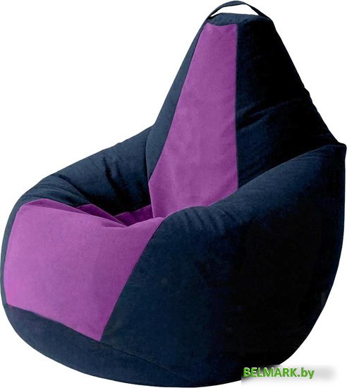 Кресло-мешок Kreslomeshki Груша Kombo XXXL GKV-145x100-TSFI (темно-синий/фиалка) - фото