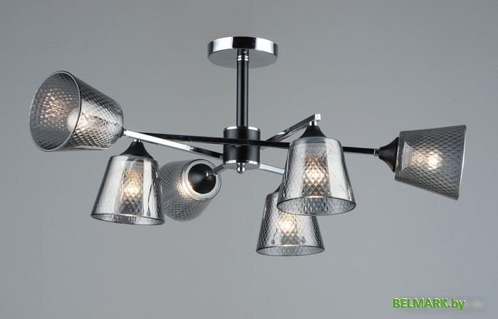 Люстра средней высоты Mirastyle SX-N-4081/6 CH+BK - фото2