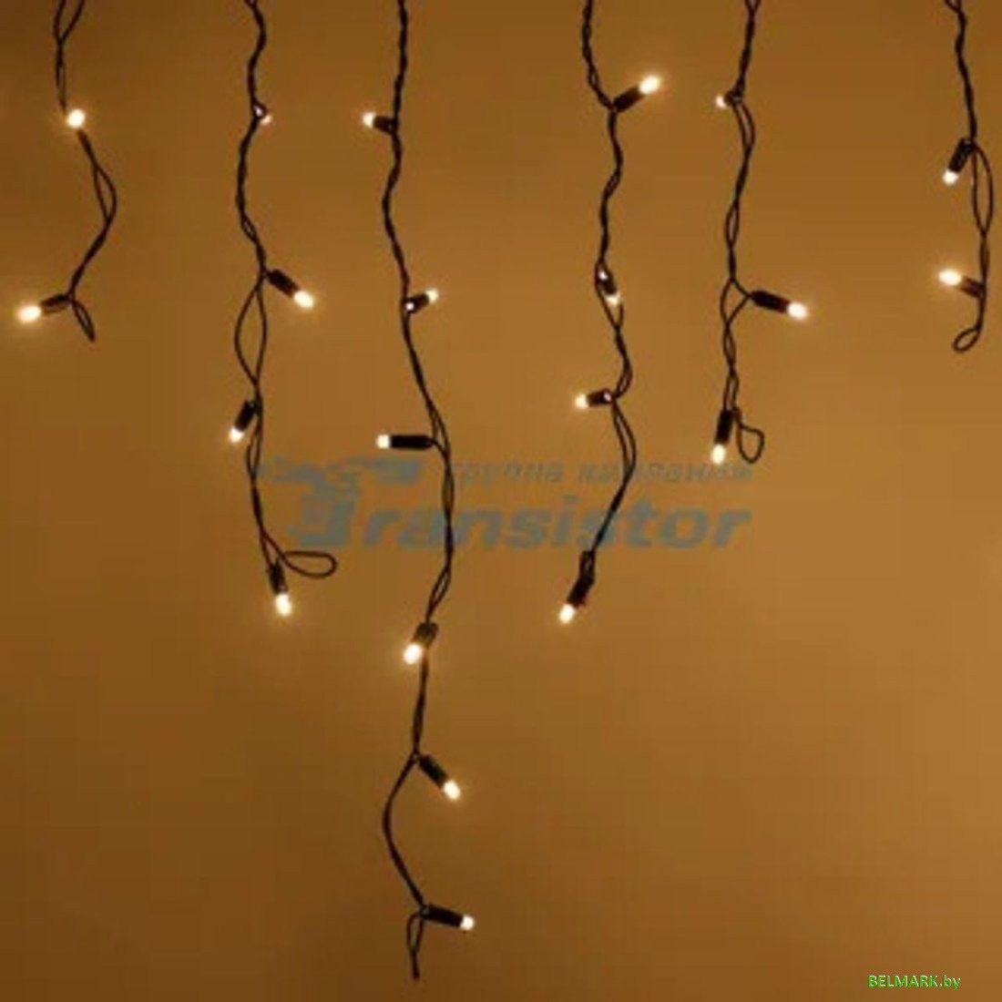 Гирлянда бахрома Arlight ARD-ICICLE-CLASSIC-5000x500-BLACK-160LED-STD Warm (230V, 10W, IP65) 042668 - фото