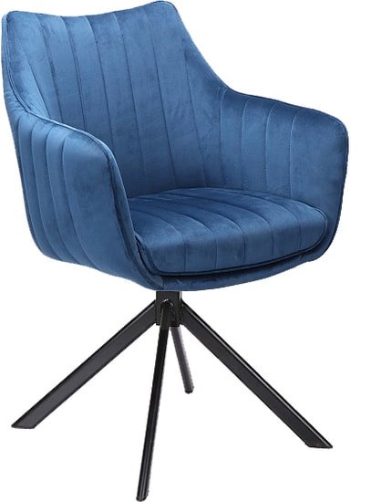 Стул с подлокотниками Signal Azalia Velvet (bluvel 86 темно-синий/черный) - фото
