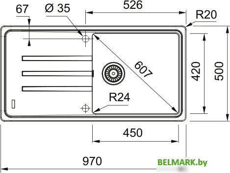 Кухонная мойка Franke Malta MLG 611-97 114.0700.135 (оникс) - фото2