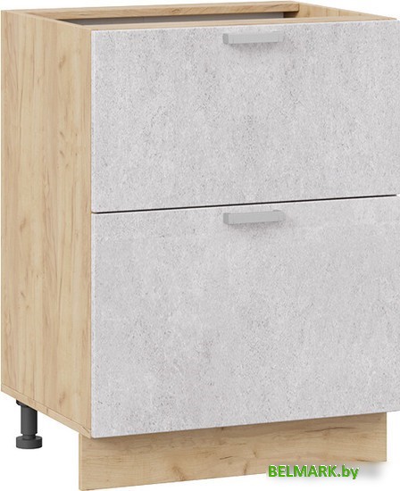 Шкаф напольный Трия Гранита 1Н6Я2 (дуб крафт золотой/бетон снежный) - фото