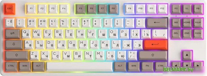 Клавиатура Akko 5087S White (Akko Cream Yellow V3) - фото