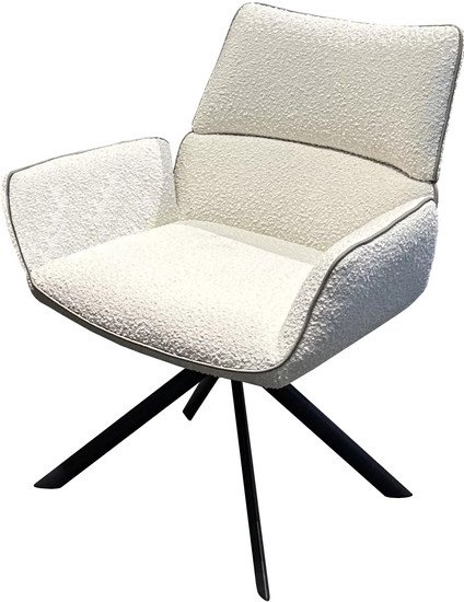 Стул M-City Tris поворотный 631M05504 (Davis Nowo 92 серый букле/Point 90 серый/черный) - фото