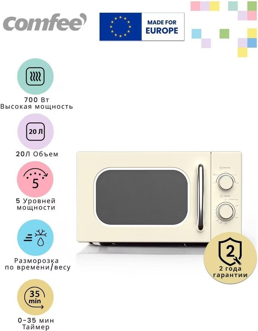 Микроволновая печь Comfee CMW207M2RA-W - фото2