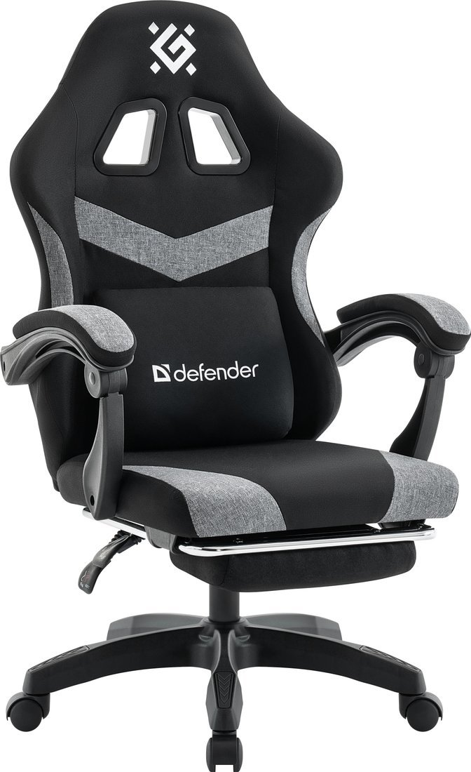 Игровое (геймерское) кресло Defender Runa Pro (черный/серый) - фото