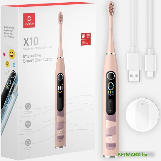 Электрическая зубная щетка Oclean X10 Smart Electric Toothbrush (розовый) - фото