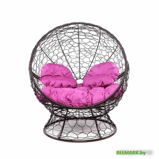 Кресло M-Group Апельсин 11520208 (коричневый ротанг/розовая подушка) - фото2