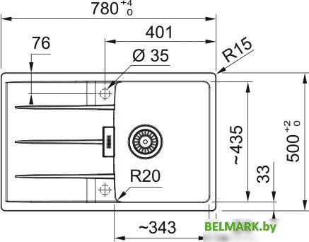Кухонная мойка Franke Centro CNG 611-78 114.0687.321 (оникс) - фото2