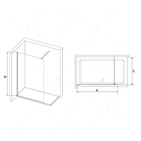 Душевая стенка RGW WA-010 351001012-21 120 (хром/матовое-сатинат стекло) - фото2