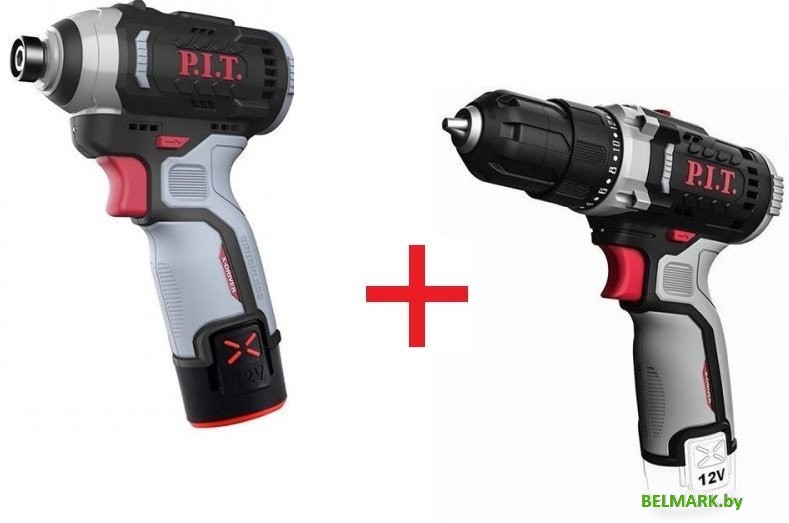 P.I.T. PBM12K-10A+PSD12K-120A/2 (шуруповерт, винтоверт, 2 АКБ) - фото