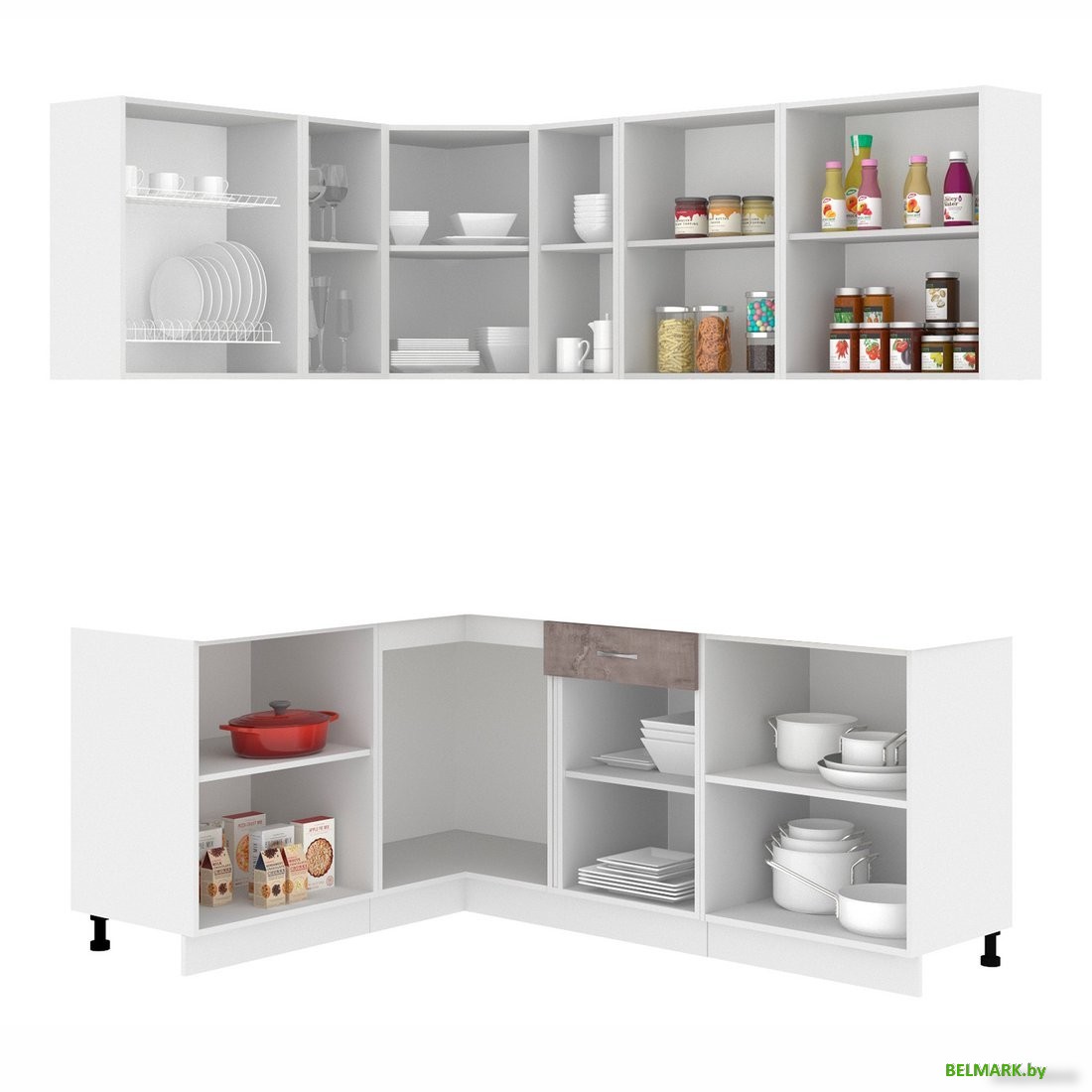 Готовая кухня Кортекс-мебель Корнелия Лира 1.5x2.0 без столешницы (дуб сонома) - фото2