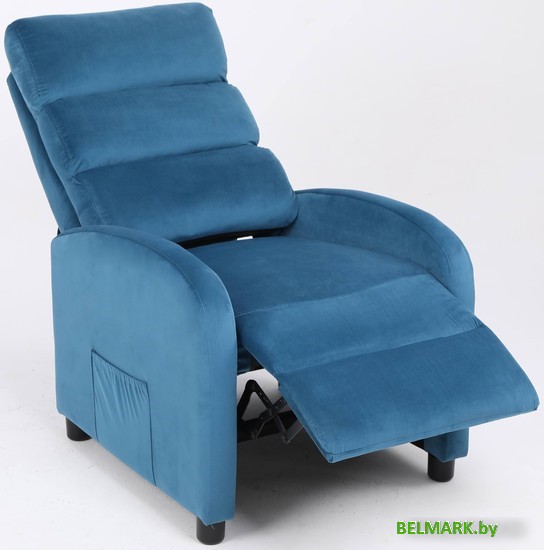 Реклайнер Calviano 2164 (велюр синий) - фото2