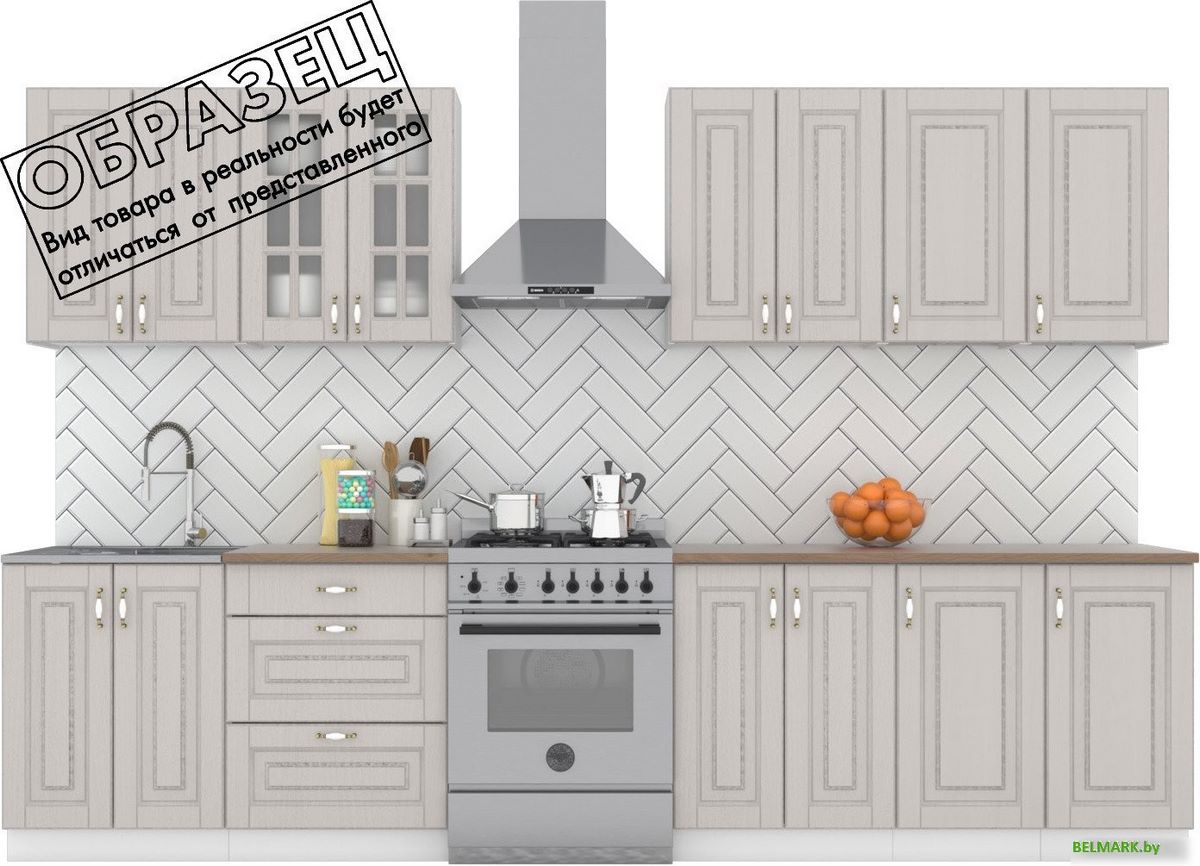 Готовая кухня Интермебель Бостон-9 2.6 (ясень капучино софт/венато) - фото