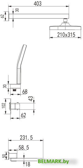 Душевая система Rose R1095H - фото2