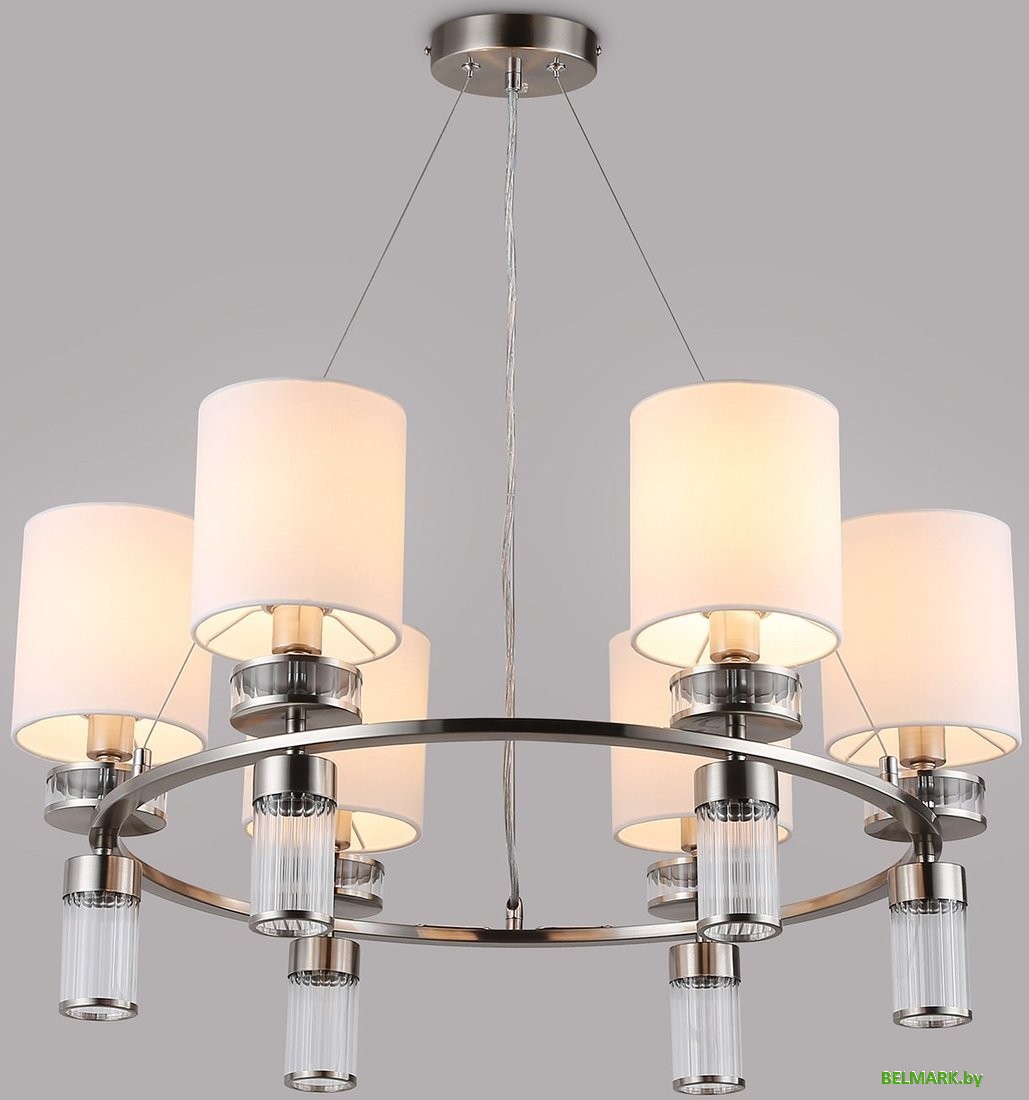 Подвесная люстра Ambrella LH71291/6 SN/WH (никель/белый) - фото