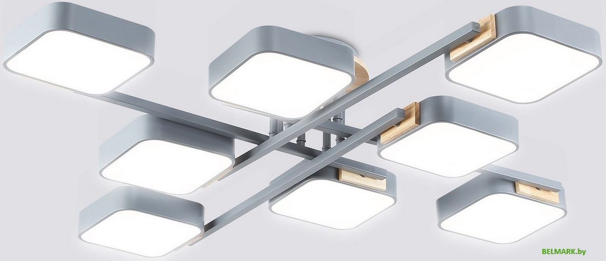 Подвесная люстра Ambrella FL4889/8 GR/WD (серый/дерево) - фото