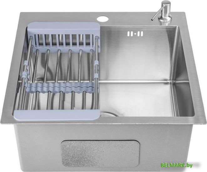 Кухонная мойка Saniteco 5050 (с сифоном, дозатором и коландером) - фото2