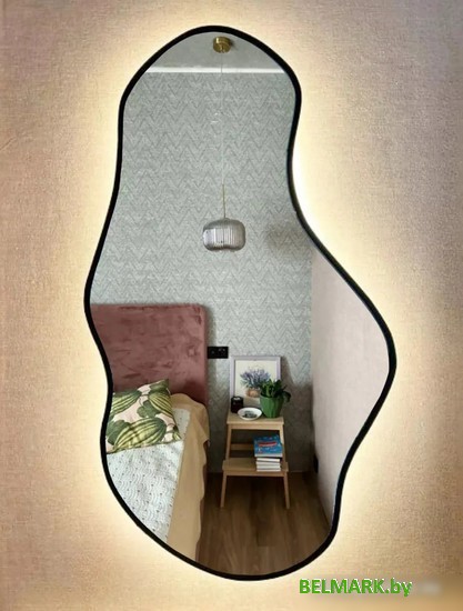 Зеркало eMZe 63x110 LED.UV.NF.63.110.CHE.4K (черный УФ-окантовкой и подсветкой) - фото2