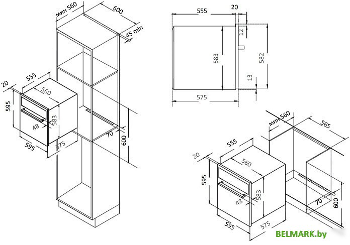 Электрический духовой шкаф Evelux EO 622 EB - фото2