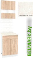Готовая кухня Кортекс-мебель Корнелия Экстра 60р1ш2д (дуб сонома/королевский опал) - фото