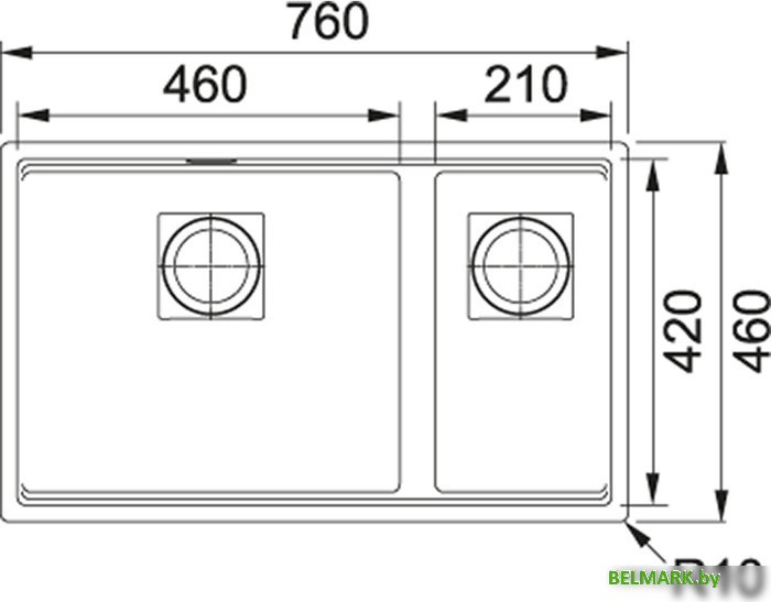 Кухонная мойка Franke Kubus 2 KNG 120 (миндаль) - фото2