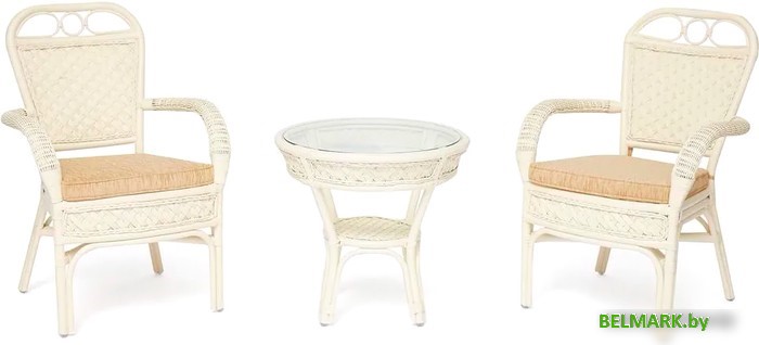 Набор садовой мебели TetChair Andrea (ротанг/белый) - фото